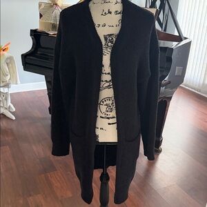 Black Open Front Cardigan